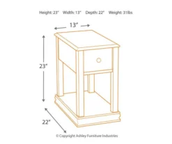 Breegin Brown End Table With Removable Tray -Furniture Promotion Series 810363185 3