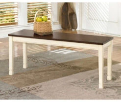 Whitesburg Cottage White & Brown Dining Room Bench -Furniture Promotion Series 810363197 3