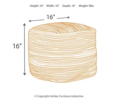 Absalom Natural Chenille Pouf -Furniture Promotion Series 810389289 1