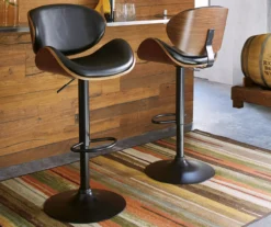 Bellatier Black & Brown Contoured Adjustable Height Barstool -Furniture Promotion Series 810409018 1