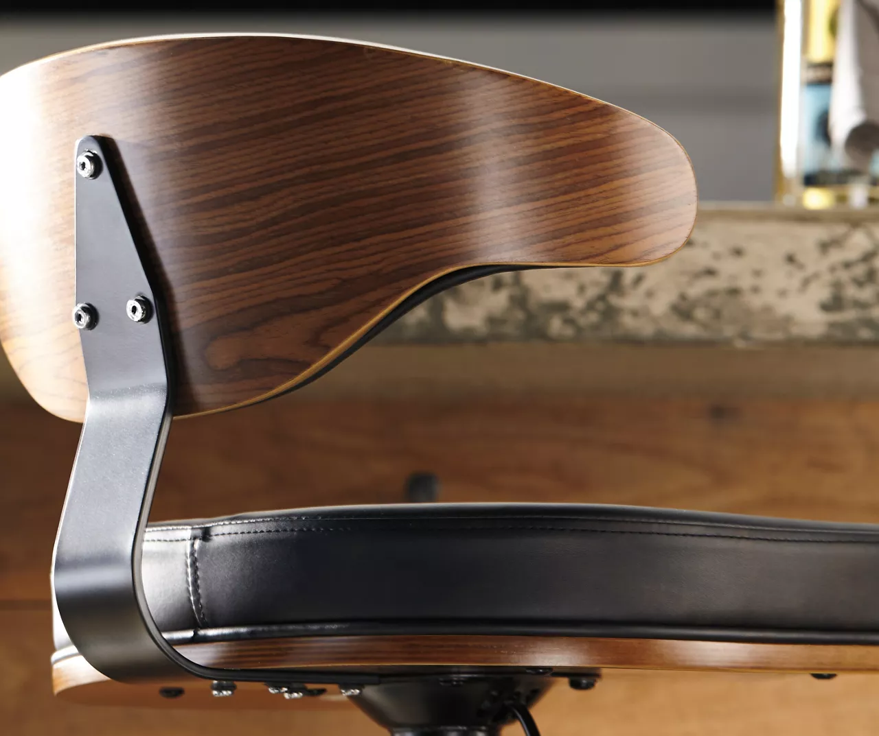 Bellatier Brown Low Back Adjustable Height Barstool 7 Bellatier Brown Low Back Adjustable Height Barstool - Image 5