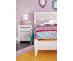 Paxberry Whitewash Carved Medallion Full Headboard -Furniture Promotion Series 810458221 4 1