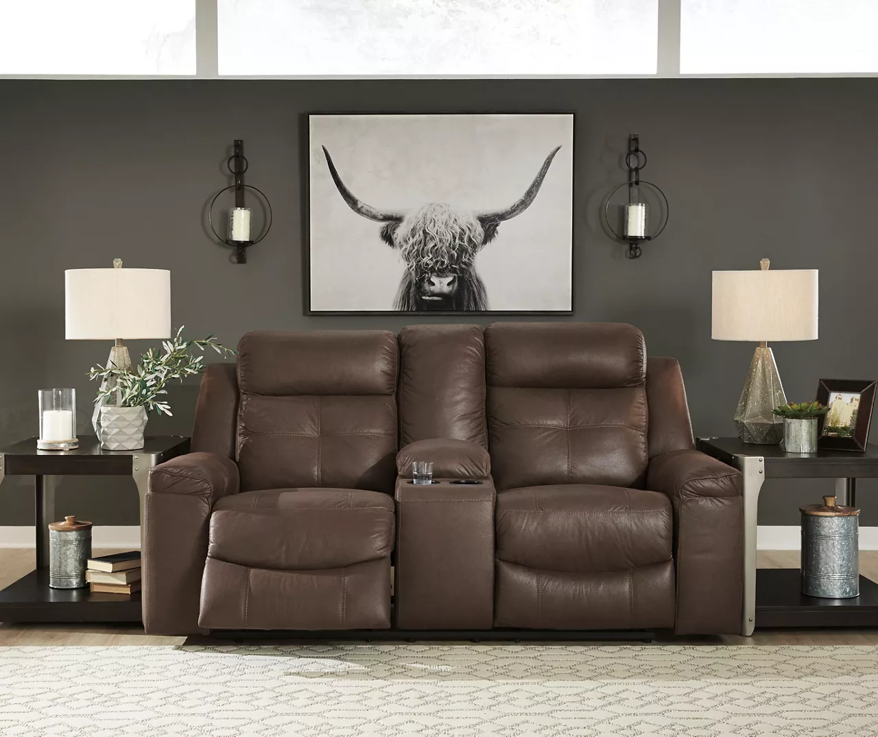 Jesolo Coffee Brown Reclining Console Loveseat 7 Jesolo Coffee Brown Reclining Console Loveseat - Image 5