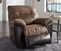 Follett Coffee Faux Leather Rocker Recliner -Furniture Promotion Series 810519692 3