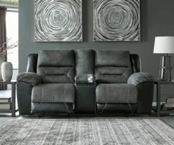 Earhart Faux Leather Reclining Console Loveseat -Furniture Promotion Series 810519695 3