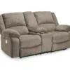 Draycoll Pewter Power Reclining Console Loveseat -Furniture Promotion Series 810519715
