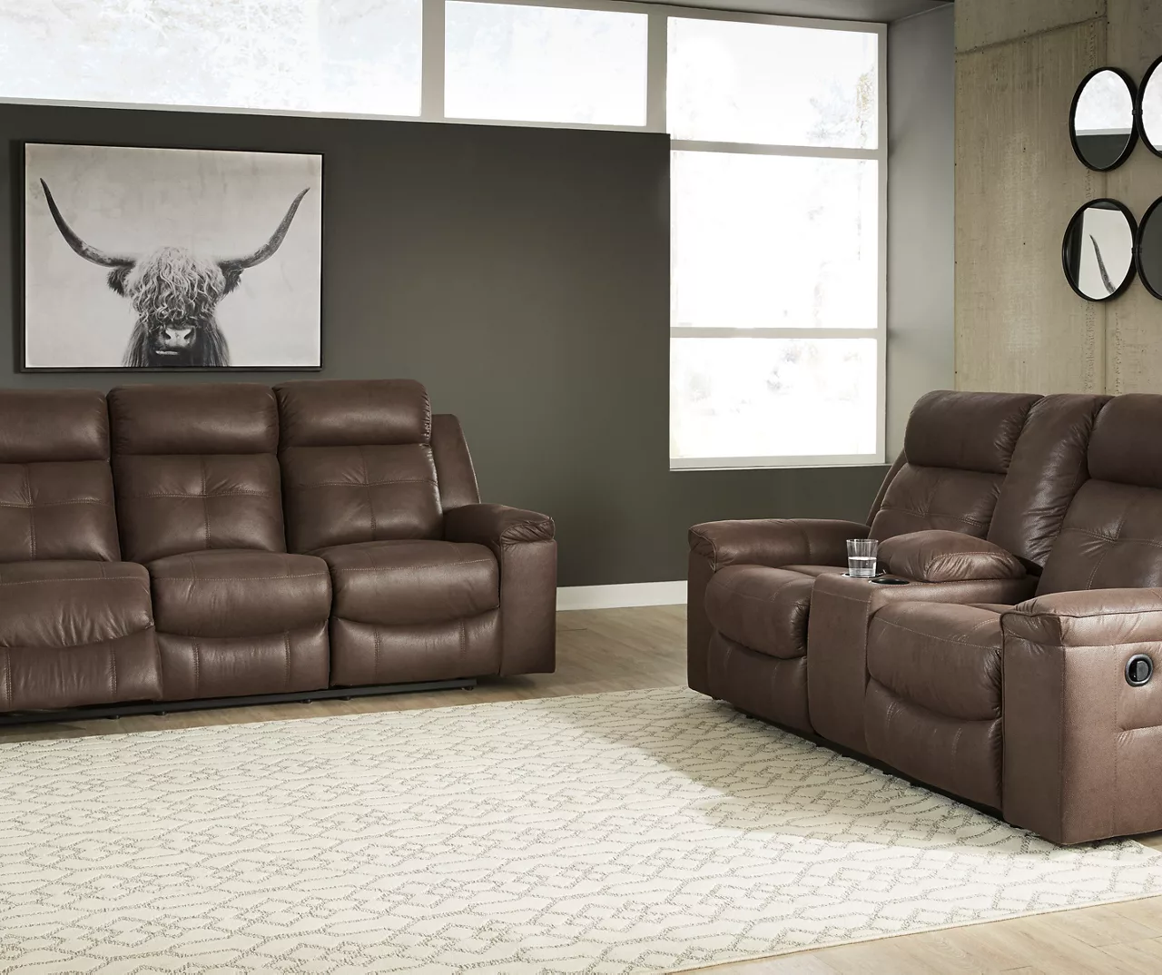 Jesolo Coffee Brown Reclining Console Loveseat 6 Jesolo Coffee Brown Reclining Console Loveseat - Image 4