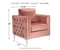 Lizmont Blush Tufted Velvet Accent Chair -Furniture Promotion Series 810542292 3