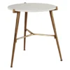 Chadton Round White Marble & Gold Metal Accent Table -Furniture Promotion Series 810542302