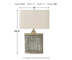 Gray Basketweave Deondra Table Lamp -Furniture Promotion Series 810546559 3