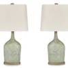 Sage Speckled Maribeth Paper Table Lamp, 2-Pack