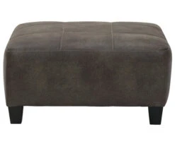 Navi Smoke Faux Leather Oversize Accent Ottoman 8 Navi Smoke Faux Leather Oversize Accent Ottoman -Furniture Promotion Series 810587441 2