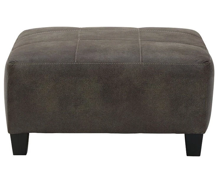 Navi Smoke Faux Leather Oversize Accent Ottoman 5 Navi Smoke Faux Leather Oversize Accent Ottoman - Image 3