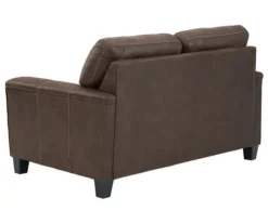 Navi Chestnut Faux Leather Loveseat -Furniture Promotion Series 810587484 2 1