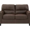 Navi Chestnut Faux Leather Loveseat