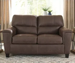 Signature Design By Ashley Navi Faux Leather Loveseat -Furniture Promotion Series 810587484 5