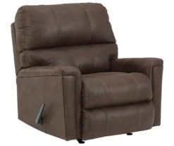 Navi Chestnut Faux Leather Rocker Recliner -Furniture Promotion Series 810587485 1