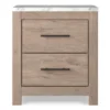 Senniberg Oak & Faux Calcutta 2-Drawer Nightstand -Furniture Promotion Series 810589298 1