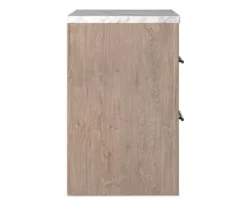 Senniberg Oak & Faux Calcutta 2-Drawer Nightstand -Furniture Promotion Series 810589298 6