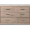Senniberg Oak & Faux Calcutta 6-Drawer Dresser -Furniture Promotion Series 810589299 1