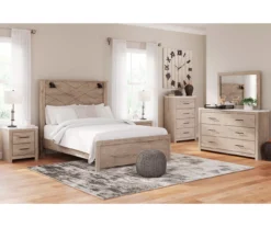 Senniberg Oak & Faux Calcutta 6-Drawer Dresser -Furniture Promotion Series 810589300 810589331 810589332 810589298 810589299 1