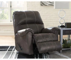 Kincord Midnight Faux Leather Rocker Recliner -Furniture Promotion Series 810594617 3