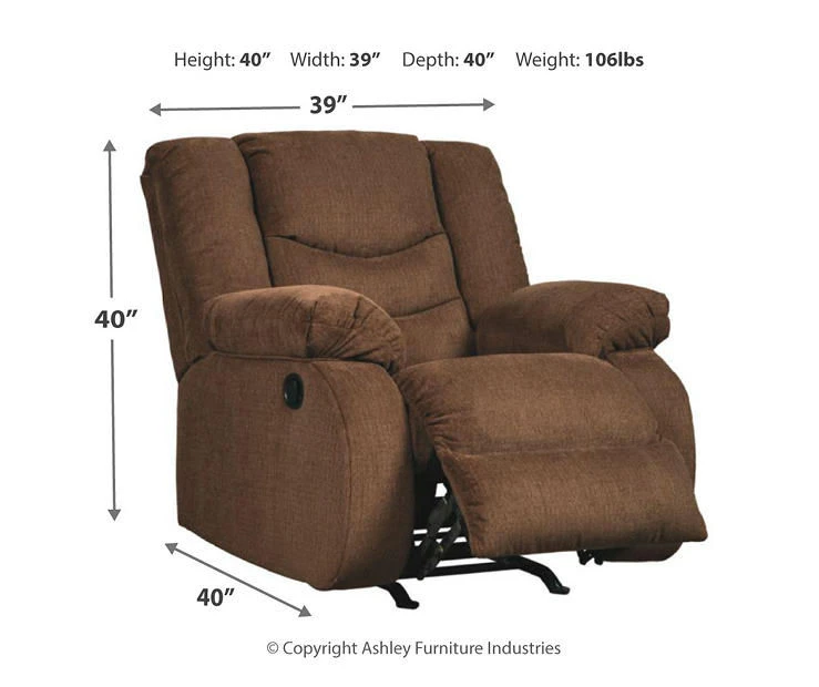 Tulen Chocolate Rocker Recliner 6 Tulen Chocolate Rocker Recliner - Image 5