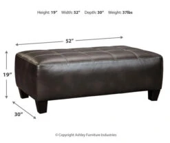 Nokomis Charcoal Faux Leather Oversize Accent Ottoman -Furniture Promotion Series 810594650 3