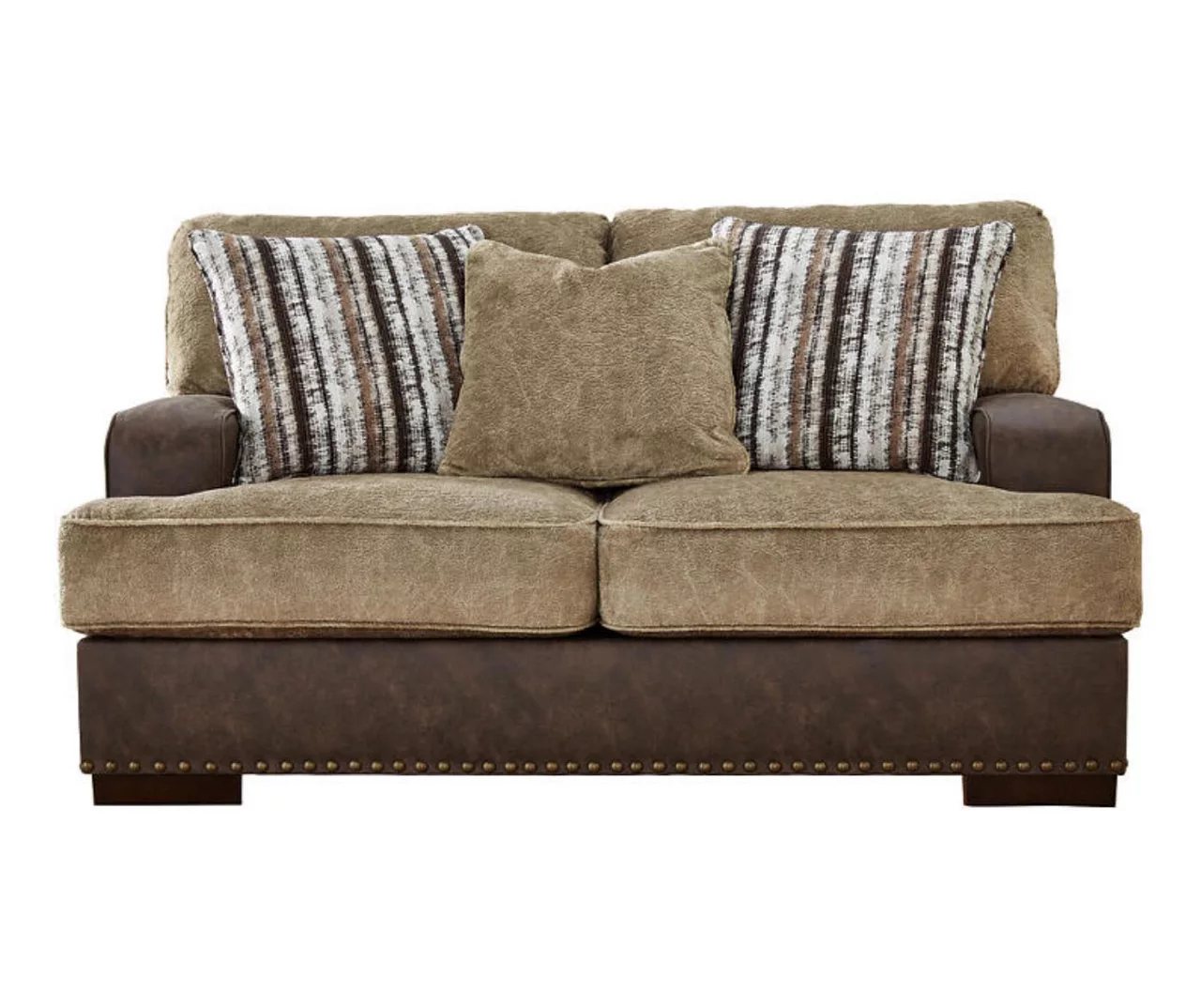 Alesbury Brown Faux Leather Loveseat 3 Alesbury Brown Faux Leather Loveseat