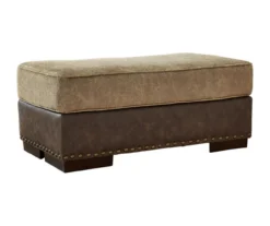 Alesbury Brown Faux Leather Ottoman -Furniture Promotion Series 810612254 1