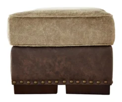 Alesbury Brown Faux Leather Ottoman -Furniture Promotion Series 810612254 3