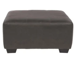 Aberton Gray Faux Leather Oversize Accent Ottoman -Furniture Promotion Series 810612302 2