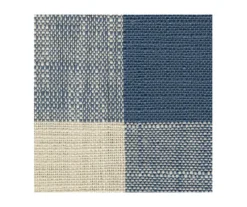 Meggett Blue & Beige Plaid Oversize Accent Ottoman -Furniture Promotion Series 810612370 2