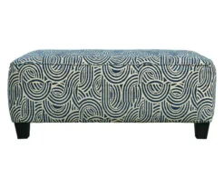Trendle Blue & Tan Oversize Accent Ottoman -Furniture Promotion Series 810612384 2