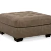 Keskin Brown Faux Leather Oversize Accent Ottoman -Furniture Promotion Series 810612412 1