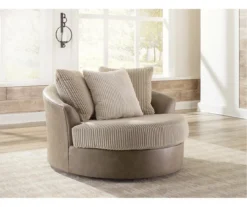 Keskin Brown Faux Leather Oversize Swivel Accent Chair -Furniture Promotion Series 810612413 5