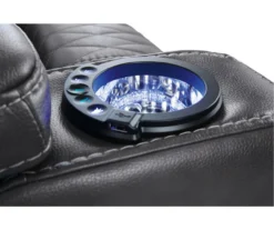 Composer Black Faux Leather Power Recliner -Furniture Promotion Series 810612554 3