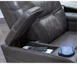 Composer Black Faux Leather Power Recliner -Furniture Promotion Series 810612554 4