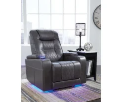 Composer Black Faux Leather Power Recliner -Furniture Promotion Series 810612554 B0 1
