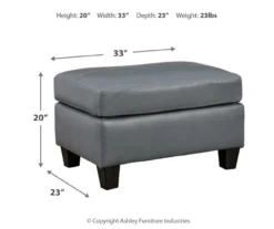 Signature Design By Ashley Genoa Leather Ottoman -Furniture Promotion Series 810697957 A8